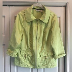 Chico’s Zenergy lime neon green soft fashionable outdoor jacket, 1
